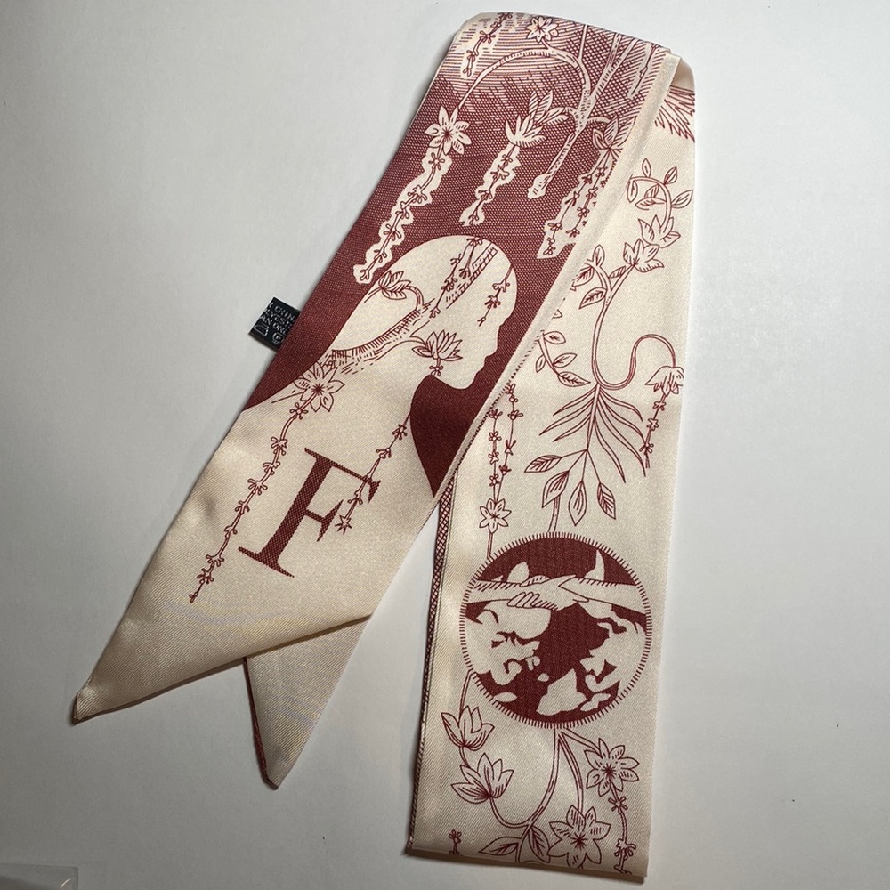 Initial / Letter F Thin Purse Scarf / Hairband / Scarf - #641 / 5 for $70